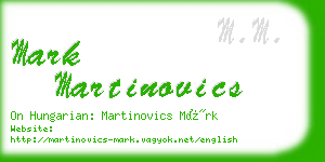 mark martinovics business card